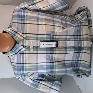 Saddlebred Men's Big & Tall Plaid Button Down Shirt 3X Easy Care